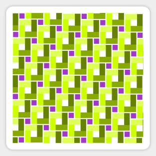 green toned square and violet centre square pattern - background Sticker